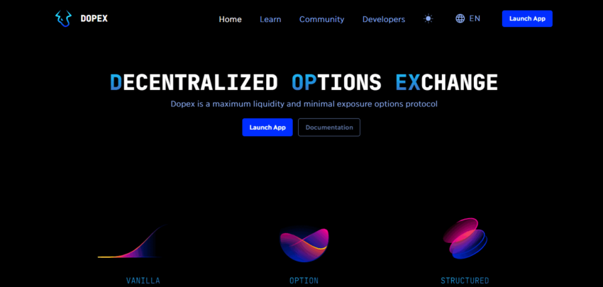 Dopex crypto options trading platform