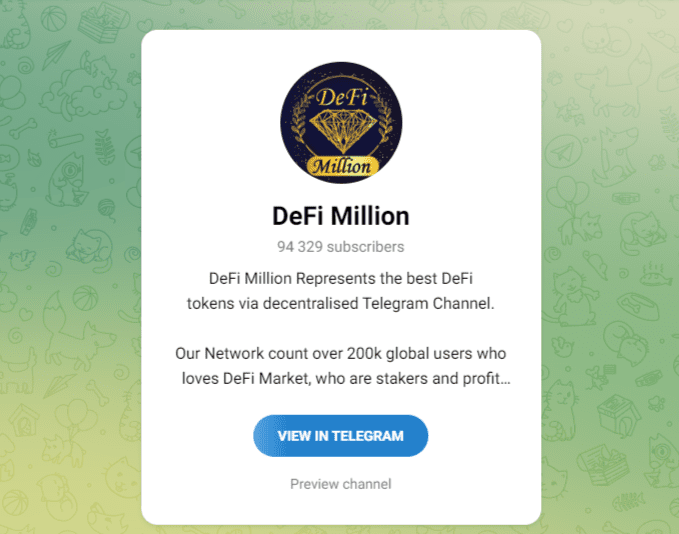 grupo de telegram DEFI Million