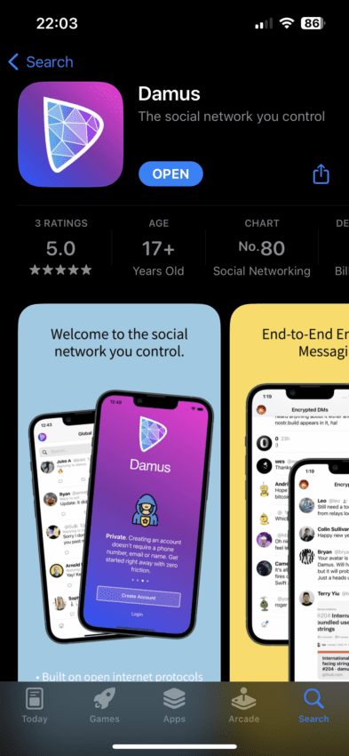 How to use Damus on iOS: App Store