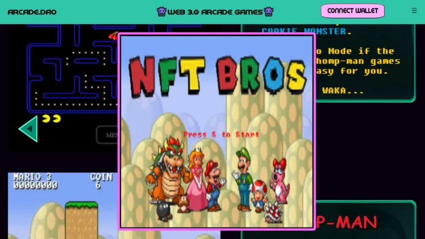 Super Mario is on Arcade.DAO as NFT Bros: Arcade.DAO