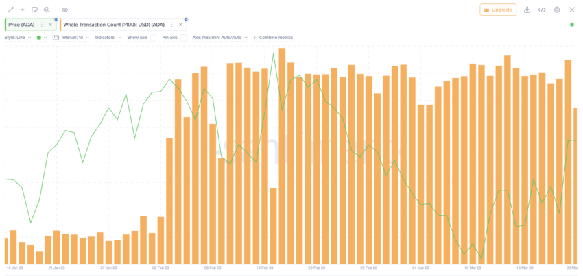 Cardano (ADA) Whale Transactions. marzo 2023