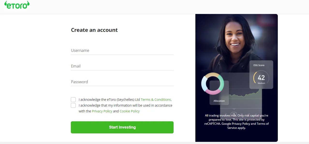 etoro criar conta