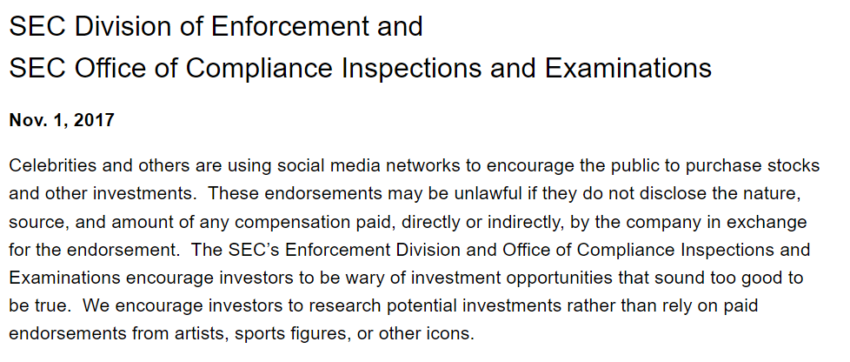 SEC influencer BitBoy Enforcement