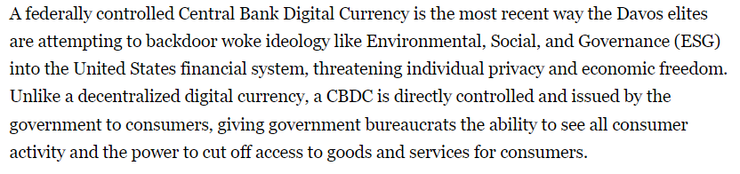 گزیده ای از منطق پشت لایحه ضد CBDC فلوریدا |  منبع: ران دیسانتیس