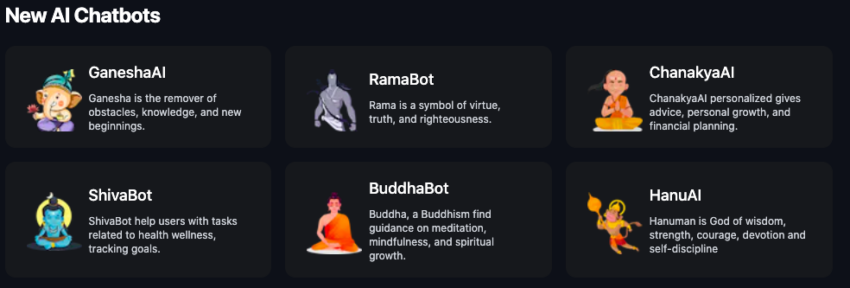 A Selection of Religious AI Deity Chatbots GitaGPT
