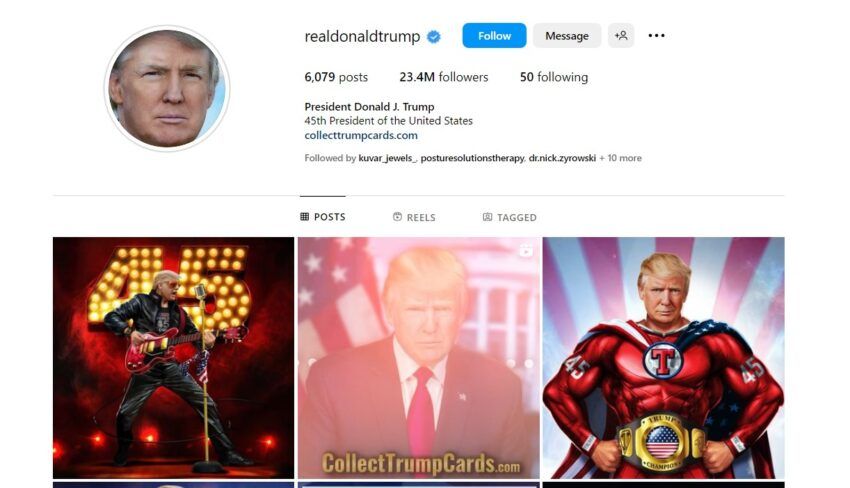 Former US President Donald Trump promotes Trump NFTs on Instagram