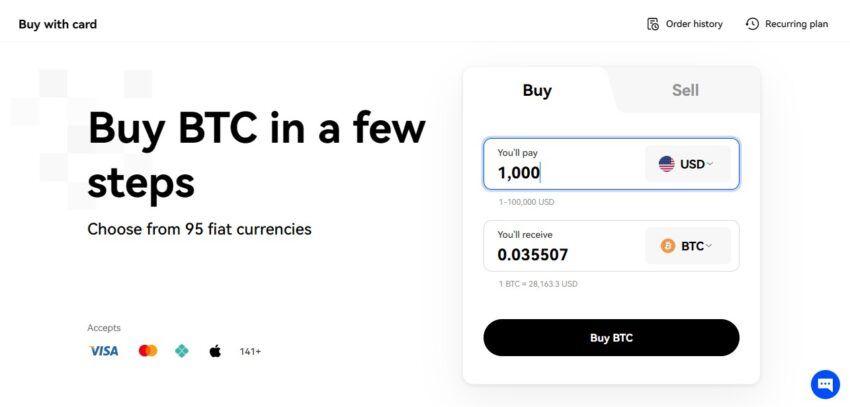 how to buy crypto with a credit card on OKX - Payment