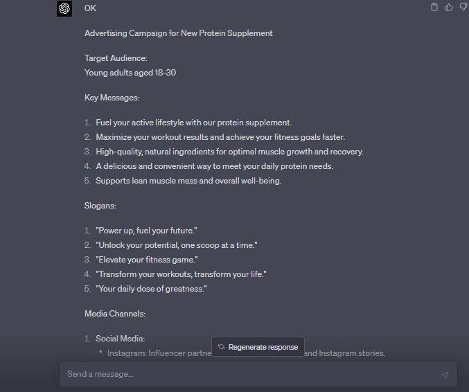 chatgbt prompts ad campaign