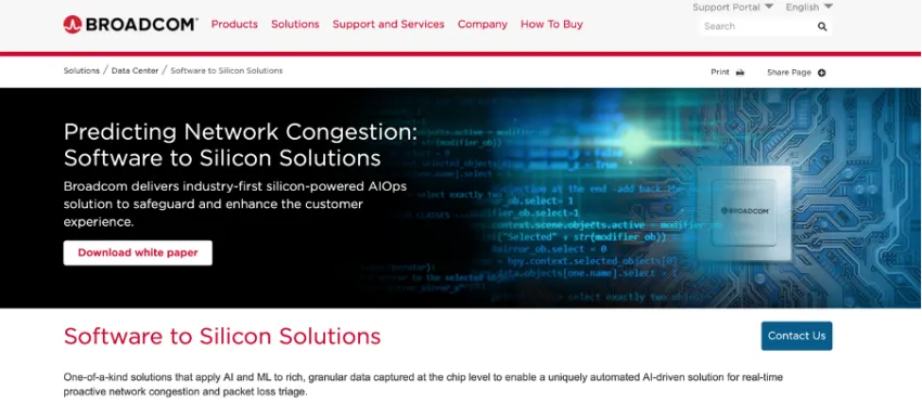Broadcom launched a new network switch chip for connecting supercomputers engaged in operations related to AI Source: Broadcom