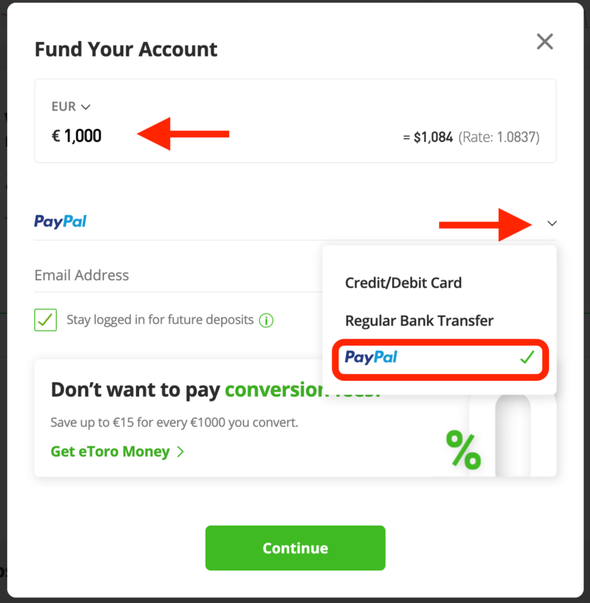 how to buy bitcoin with paypal etoro funding