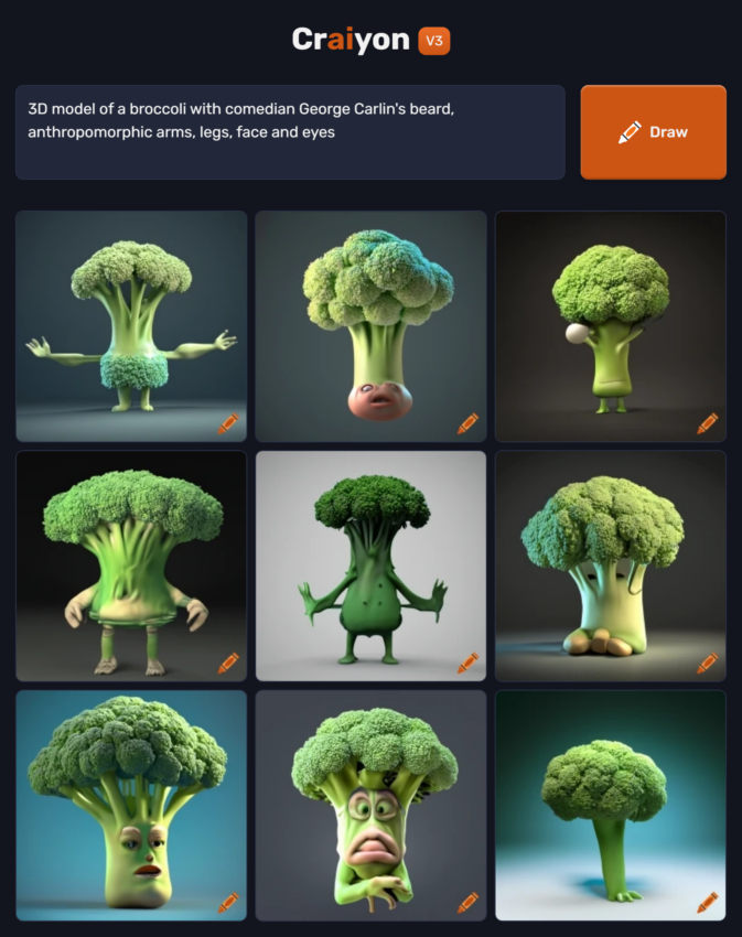 broccoli Image generated using Craiyon