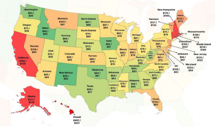 Average Industrial Rate in Jan. 2023 vs. Jan. 2022 Source: EIA/Hashrate Index/Luxor