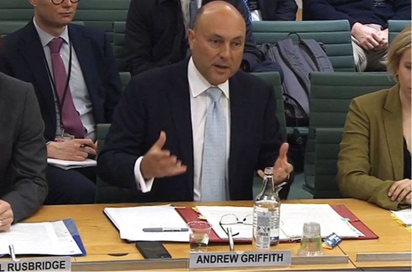 Andrew Griffith è comparso davanti al Treasury Select Committee of MPs Fonte: Financial News