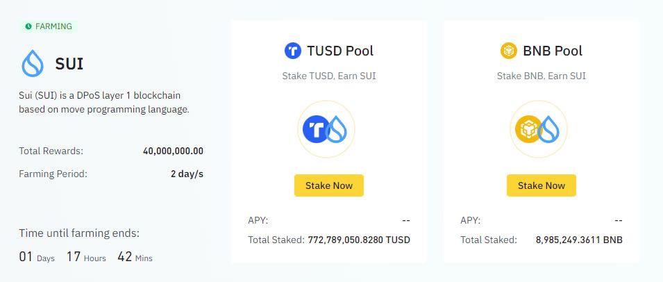 SUI Farming on Binance Launchpool