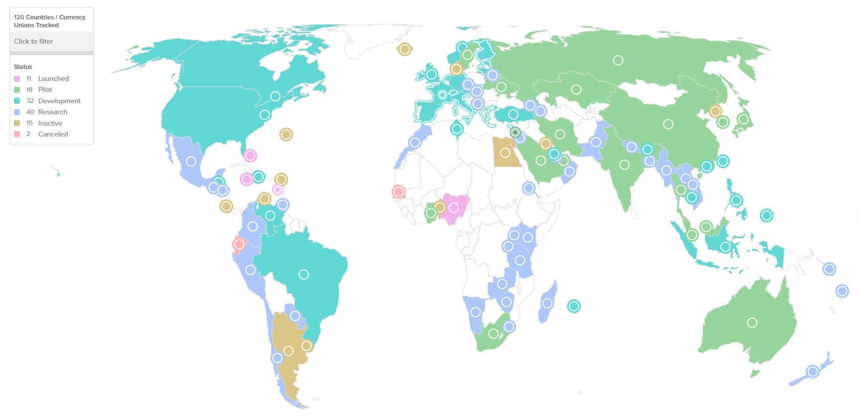 Adozione CBDC globale. Fonte: Consiglio Atlantico