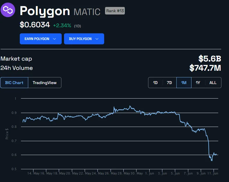 Polygon MATIC Price Performance