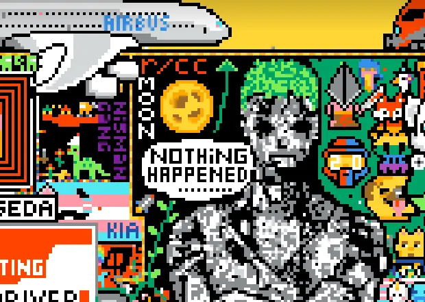 r/CryptoCurrency art on r/place canvas