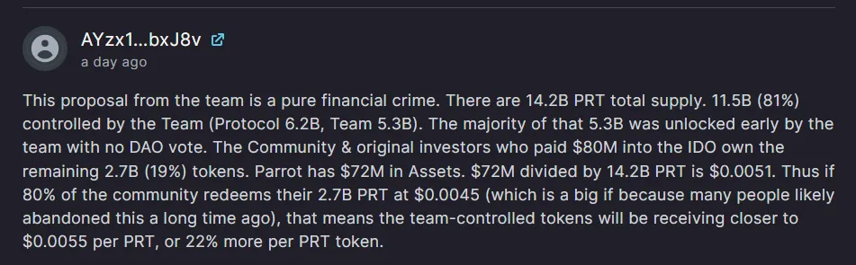 ParrotDAO Responds to PRT Token Redemption Proposal