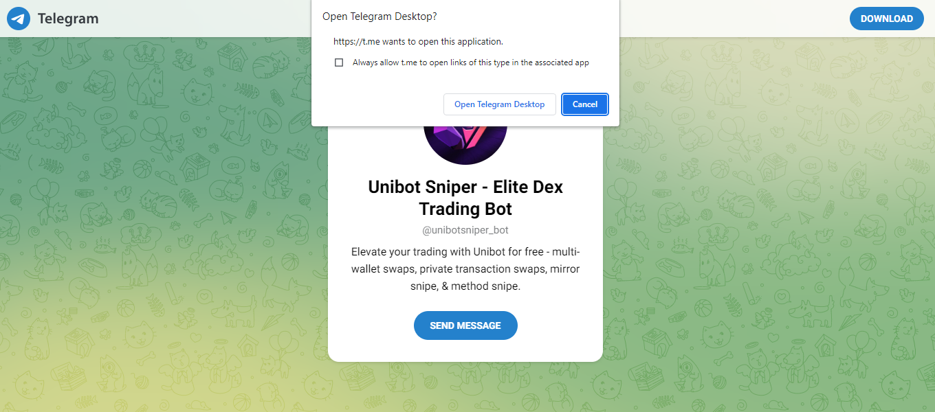 Unibot Telegram Open