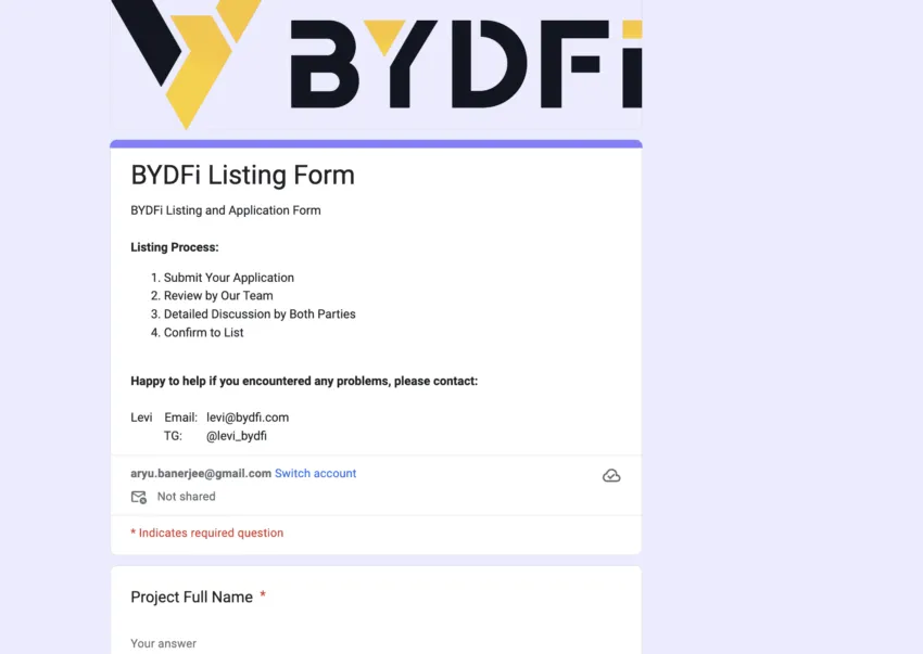Revisão BYDFi e suporte à listagem de tokens: BYDFi