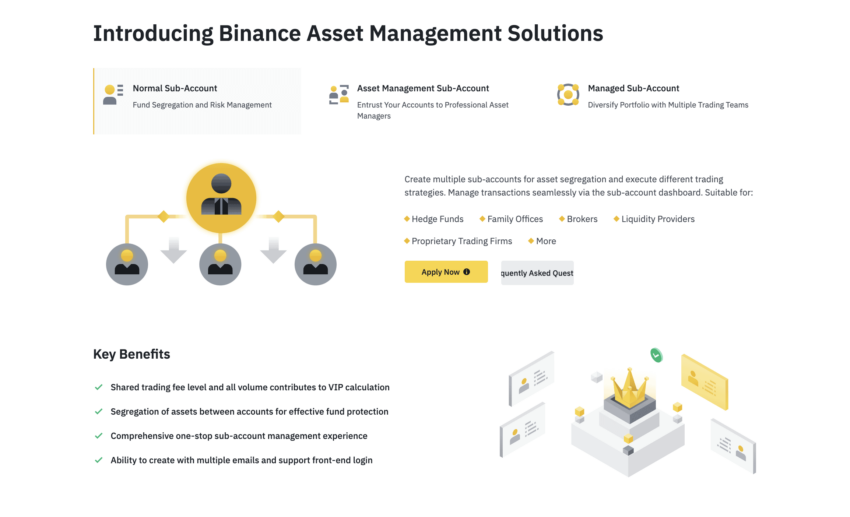 Asset management solutions by Binance