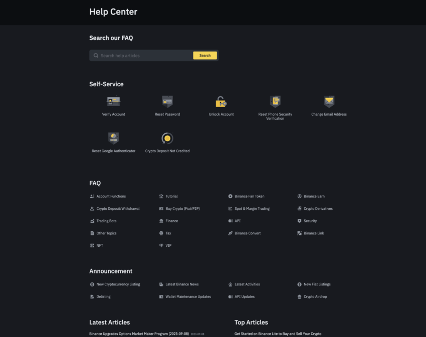 Binance review and help center